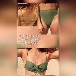 aerie Olive Green Bandeau Bikini Bottom